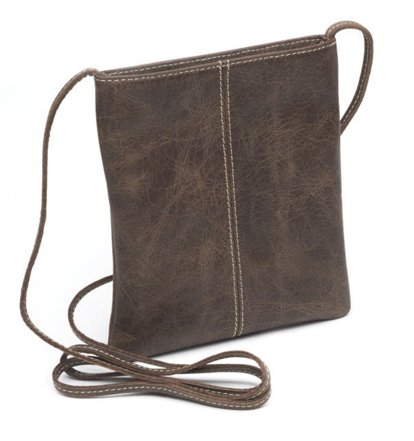 Leather Collections Crossbody Pouch Brown Distressed - Leather Collections