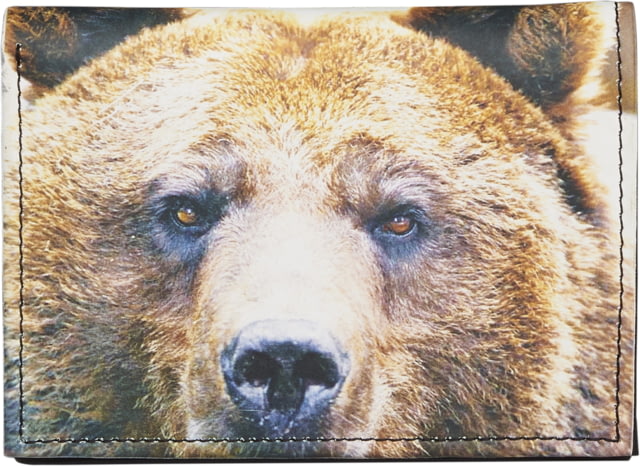 Leather Collections Trifold Wallet Animal Eyes Black w/Grizzly Eyes - Leather Collections