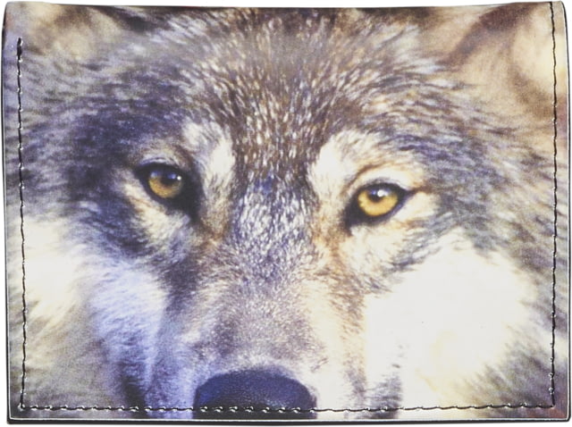 Leather Collections Trifold Wallet Animal Eyes Black w/Wolf Eyes - Leather Collections