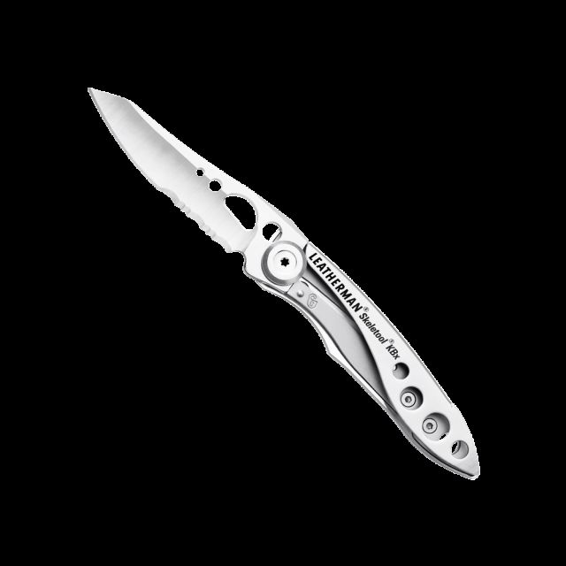 Leatherman Skeletool KBx Folding Knife w/ BottleClip 2.6in 420HC Stainless Steel Blade Silver Aluminum Handle