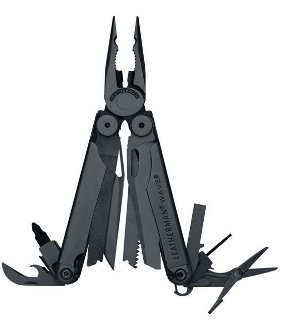 Leatherman Multitool Wave Black Oxide Finish Sheath Molle-Black Box - Leatherman