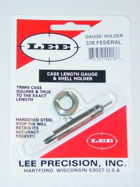 Lee Case Length Gage and Shell Holder .338 Federal