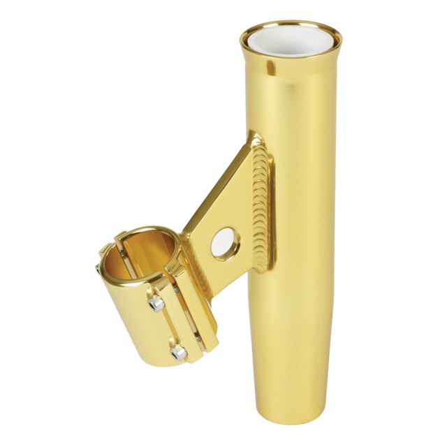 Lee's Tackle Clamp-On Rod Holder - Gold Aluminum - Vertical Mount - Fits 1.900" O.D. Pipe