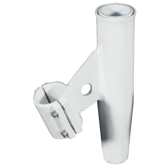 Lee's Tackle Clamp-On Rod Holder - White Aluminum - Vertical Mount - Fits 1.050 O.D. Pipe