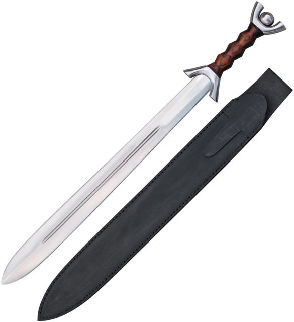 Legacy Arms Celtic Anthropomorphic Sword 23.25in Carbon Steel Standard Edge Satin Brown Wood Handle - Legacy Arms
