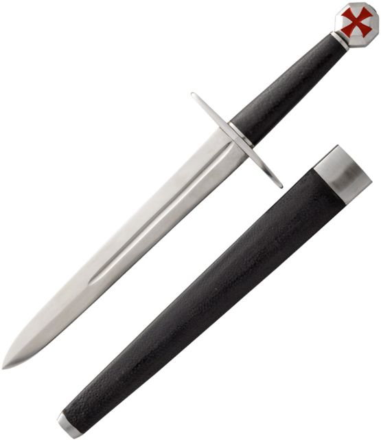 Legacy Arms Templar Dagger Fixed Blade Knife 12.5in Carbon Steel Standard Edge Satin Black Synthetic Handle - Legacy Arms