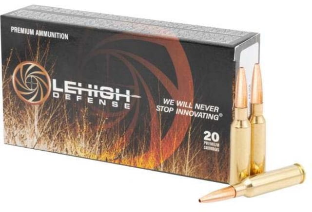 Lehigh Defense 6.5 Creedmore 130 Grain Controlled Chaos Brass Rifle Ammo 20 Rounds