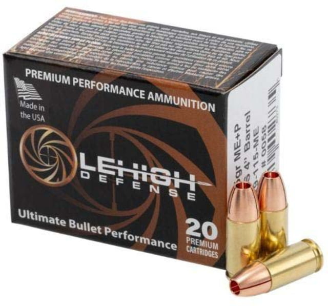 igh Defense 9mm 115 Grain Maximum Expansion Brass Pistol 20 Rounds Ammo