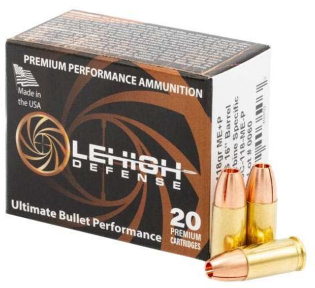 igh Defense 9mm 118 Grain Maximum Expansion Brass Pistol 20 Rounds Ammo