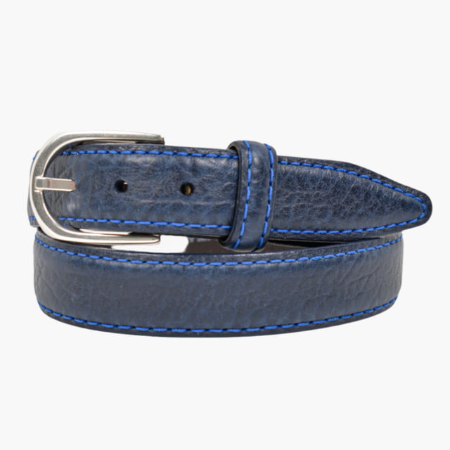 Lejon Pinnacle Leather Belt - Men's Navy 32