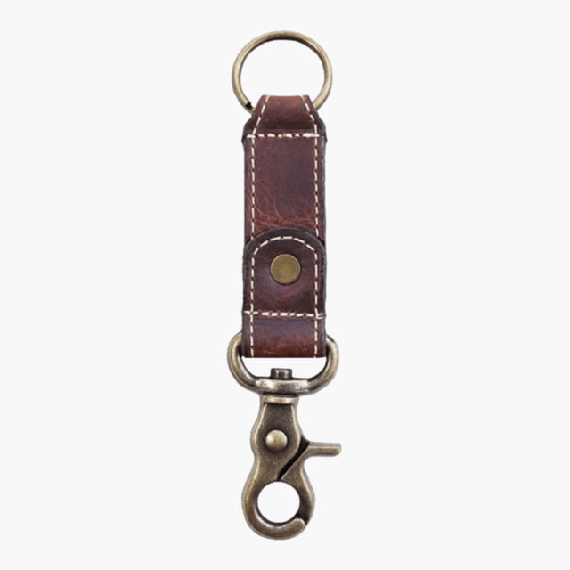 Lejon Swivel Leather Keychain Saddle