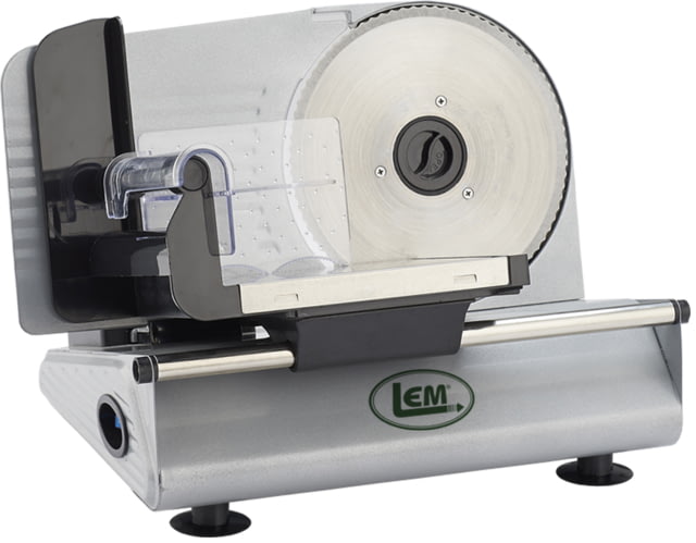 Lem Products LEM Products 7.5in Blabe Belt Driven Meat Slicer Stainless Blades Gray Painted Steel Base - $119.19 at Optics Planet