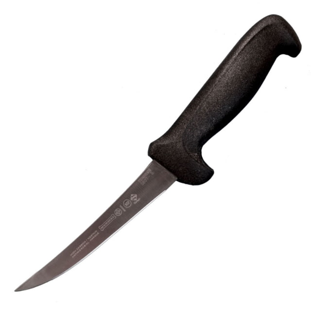 LEM Products Mundial 5in Curved Narrow Semi-Flex Knife High-Carbon Stain Free Steel Blade Polypropylene Black Handle - Lem Products