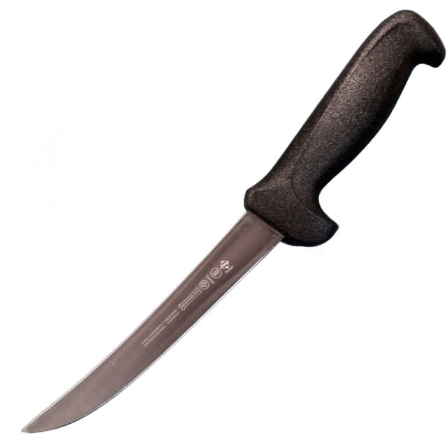 LEM Products Mundial 6in Curved Wide Stiff Knife High-Carbon Stain Free Steel Blade Polypropylene Black Handle - Lem Products
