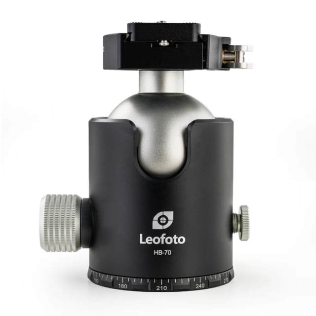US Leofoto HB-70LR 70mm Pro Heavy-Duty Ball Head w/Quick Release Plate, Black, HB-70LR Tech Data