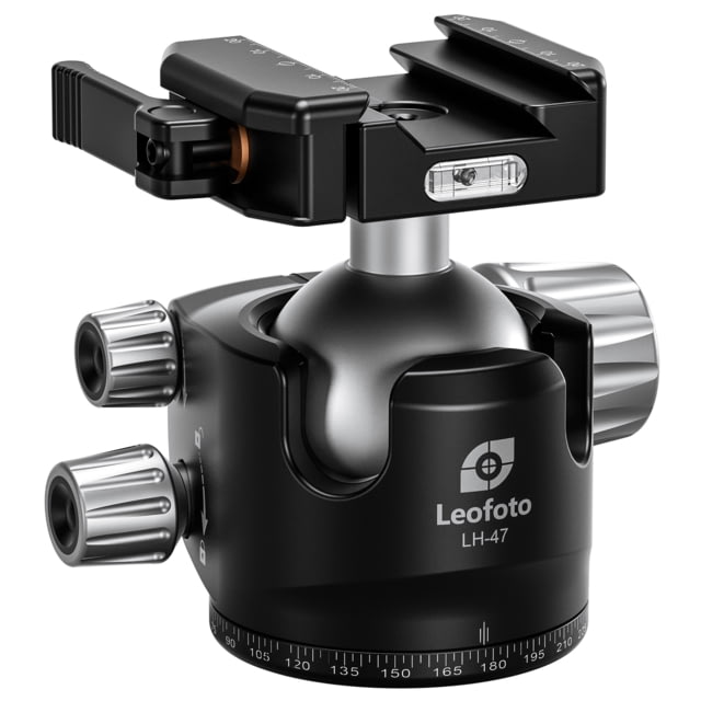 Leofoto Lever-Release Hybrid Clamp Ball Head Arca/Picatinny Black