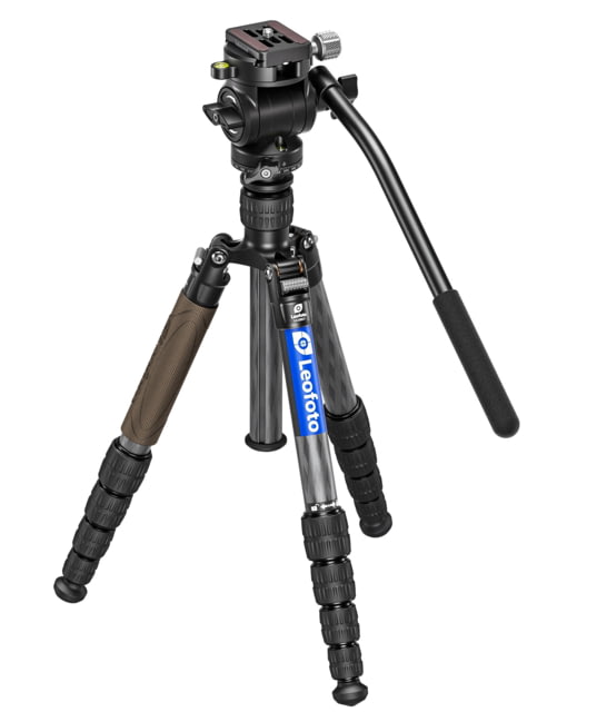 Leofoto LX-255CT/BV-1 Reversible Travel Tripod w/ Bino Fluid Head Kit Black