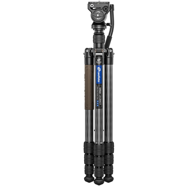 Leofoto LX-284CT-BV-5B Reversible Travel Tripod w/ Bino Fluid Head Kit Black - Leofoto