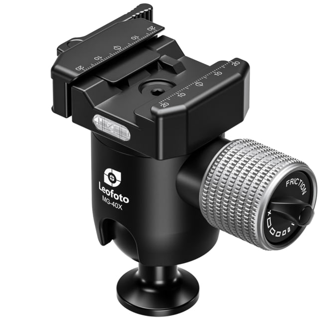 Leofoto  Outdoors Lever-Release Rapid Lock Ball Head w/ Hybrid Clamp Arca/Picatinny Black - Leofoto