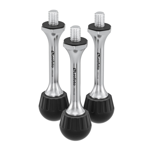 Leofoto Long Spike/Rubber Foot Set 3/8'' Thread - Set of 4 Black