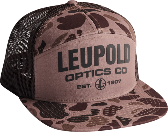 Leupold 7 Panel Trucker Hat One Size Bark Duck Camo