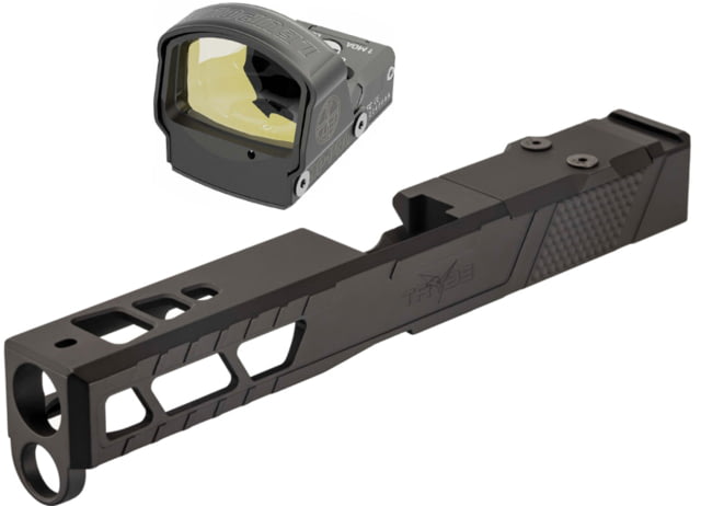 Leupold DeltaPoint Pro 6 MOA Dot Red Dot Sight Matte Black and TRYBE Defense Pistol Slide Glock 17 Gen 5 DeltaPoint Pro Cut Version 2 Black Cerakote