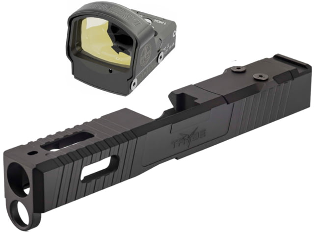 Leupold DeltaPoint Pro 6 MOA Dot Red Dot Sight Matte Black and TRYBE Defense Pistol Slide Glock 19 Gen 5 DeltaPoint Pro Cut Version 1 Black Cerakote