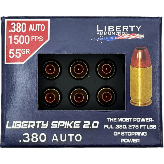 Liberty Ammunition Liberty Ammunition Liberty SPIKE 2.0 Handgun Ammunition .380 Auto 55gr  fps 20/ct - $43.99 at Optics Planet