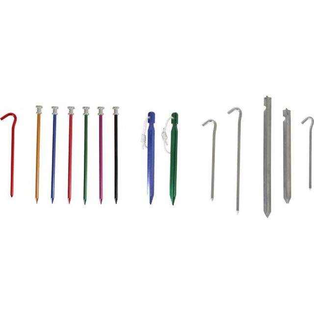 Liberty Mountain Alum Hooked Tent Peg 7'' 6pk ASSORTED
