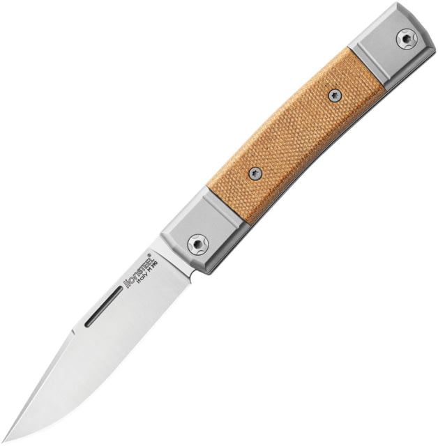 Lionsteel BestMan BM1 Slipjoint Canvas Folding Knife 2.75" satin finish Bohler M390 stainless clip blad Natural canvas micarta handle BM1 CVN - Lionsteel