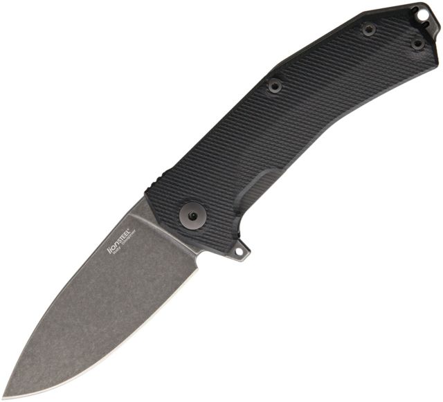Lionsteel KUR Linerlock Bl Stonewash Folding Knife3.375inStandard EdgeDrop Point Black Stonewash Black G10 Handle KUR B BK - Lionsteel