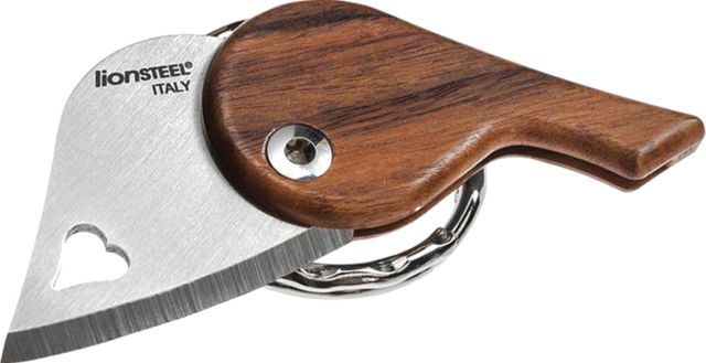 Lionsteel LionBeat Heart Santos Wood Folding Knife1.125in440 Stainless SteelStandard EdgeBrushedBrownWood Handle LB ST - LionSteel Knives
