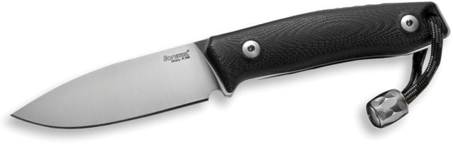 Lionsteel M1 Fixed Blade G10 Knife M1 Fixed Blade 6.75in Overall 3in Satin Bohler M390 SS Drop Point Black G10 Handle Lanyard With Titanium Bead Brown - Lionsteel