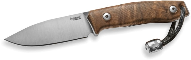 Lionsteel M1 Fixed Blade Walnut Knife M1 Fixed Blade 6.75in Overall 3in Satin Bohler M390 SS Drop Point Walnut Handle Lanyard With Titanium Bead Brown - Lionsteel