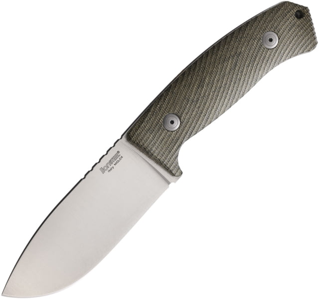 Lionsteel M3 Fixed Blade Knife 4.13 in Steel Drop Point Blade Green Canvas Micarta