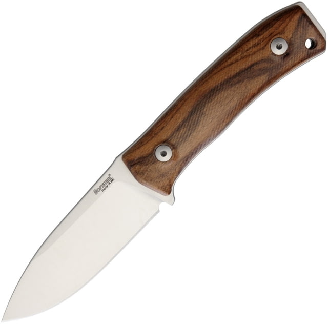 Lionsteel M4 Fixed Blade Santos Wood Knife 8in Overall 3.63in Satin Bohler M390 SS Drop Point Santos Wood Handle Brown Leather Sheath M4 ST - Lionsteel