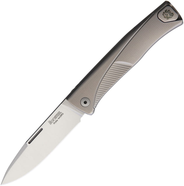 Lionsteel Thrill Slip Joint Gray Ti Folding Knife 3" satin finish Bohler M390 stainless blade Gray titanium handle TL GY