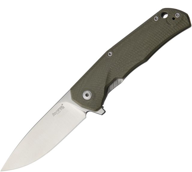 Lionsteel TRE G-10 Framelock Green Folding Knife2.88inBohler M390 SteelDrop PointStonewashGreenG10 Handle TRE GGR - LionSteel Knives