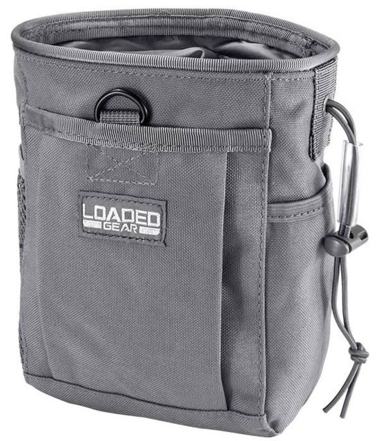 Loaded Gear CX-700 Drawstring Dump Pouch Compatible w/ Molle System Gray 5.5 x 3 x 7.5 in - Loaded Gear