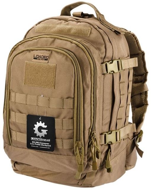 Loaded Gear GX-500 Crossover Utility Backpack Padded Laptop Sleeve Side Compression Straps Dark Earth 7.08 x 10 x 17.72 In