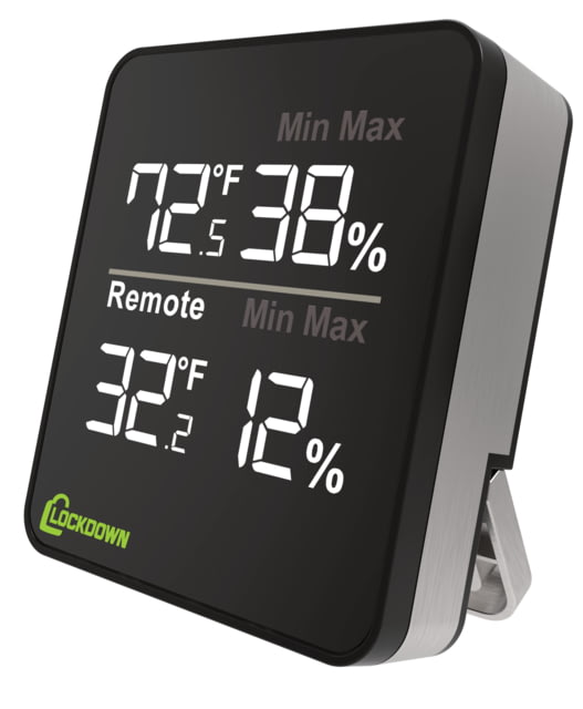 Lockdown Wireless Digital Hygrometer Black/Silver