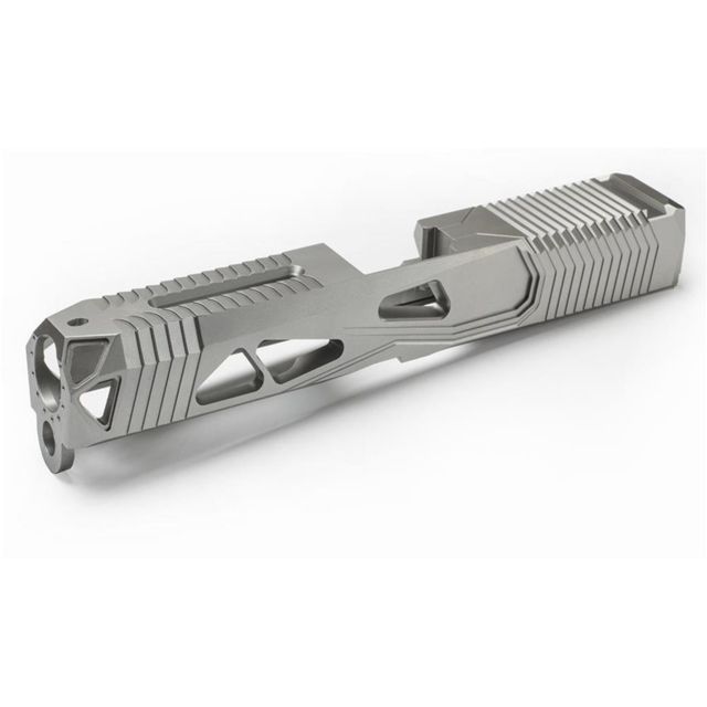 Lone Wolf Arms AlphaWolf Pistol Slide w/Stainless Steel 20 Machining Glock 17 Gen3 9mm Raw Stainless - Lone Wolf Arms