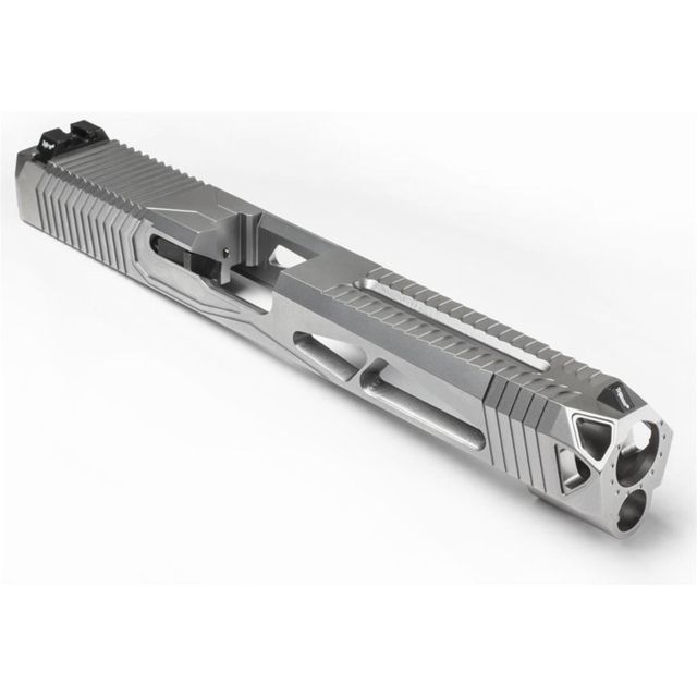 Lone Wolf Arms AlphaWolf Pistol Slide w/Stainless Steel 20 Machining Glock 34 Gen3 9mm Raw Stainless - Lone Wolf Arms