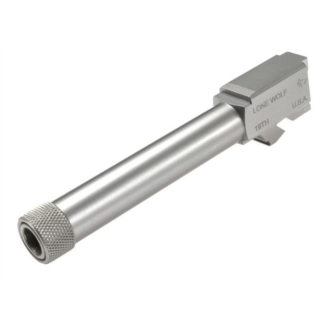 Lone Wolf Arms Glock 19 9mm Threaded Barrel 1/2x28 Raw Stainless - Lone Wolf Arms