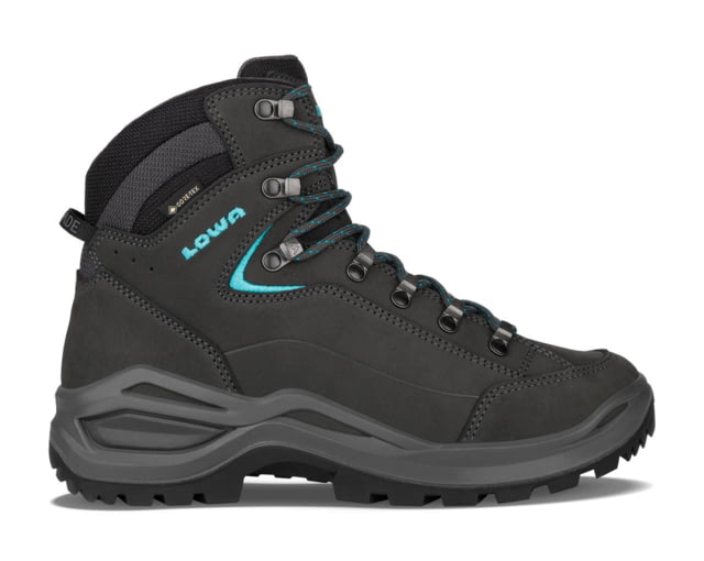 Lowa Renegade Evo GTX Mid Hiking Shoes - Women's Narrow - Women's Asphalt/Turquoise 10.5