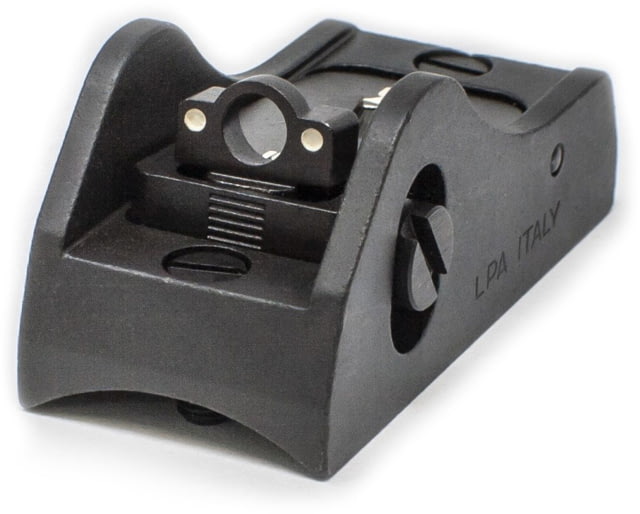 LPA Adjustable Shotgun Rear Sight Screw Down White Dot Ring Black - Lpa