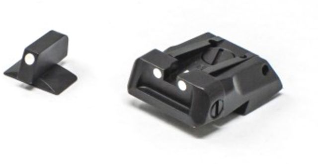 LPA Adjustable White Dot Sight Set Sig Sauer 1911 Cal .22 Black - Lpa