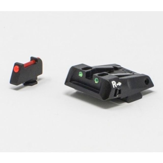 LPA SPF Fiber Optic Adjustable Sight Set For Glock 17-41 Black - Lpa