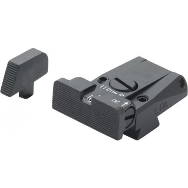LPA SPR Adjustable Black Serrated Sight Set For 1911 Colt Series 80 Black - Lpa