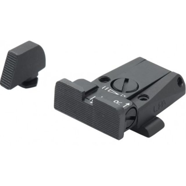 LPA SPR Adjustable Black Serrated Sight Set For Glock Black - Lpa